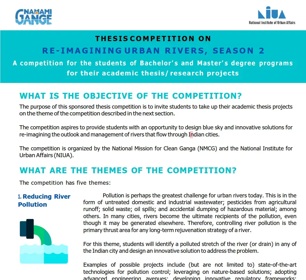 Thesis Competition on Re-Imagining Urban Rivers, Season 2